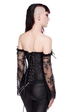 Gothic corsage with sleeves made of lace 90001 by Ocultica