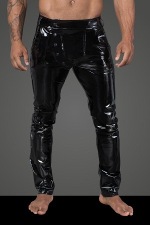Men's long pants made of elastic PVC H060 by Noir Handmade Rebellious Collection