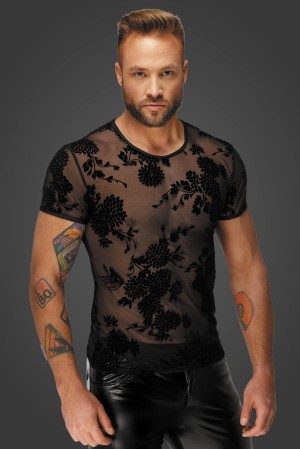 Flock embroidery t-shirt H073 by Noir Handmade Alpha Collection
