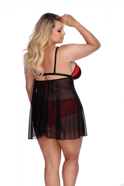 black/red Babydoll AA052937 - 3XL/4XL