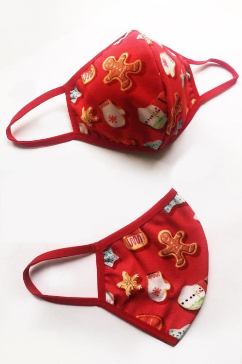 2-layer X-mas mask red - OS