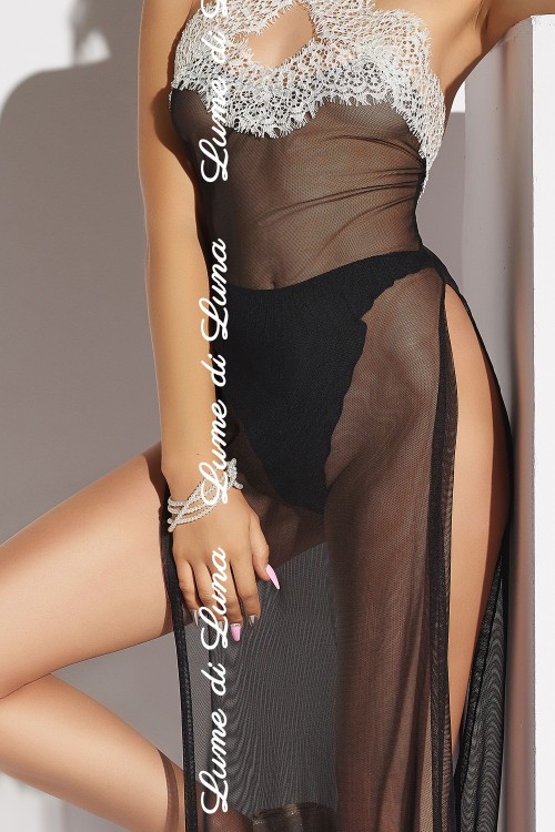 black chemise Albenga - L