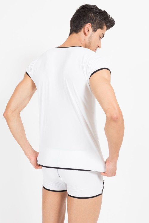 white/black V-Shirt Mixing 43-77 L by Look Me