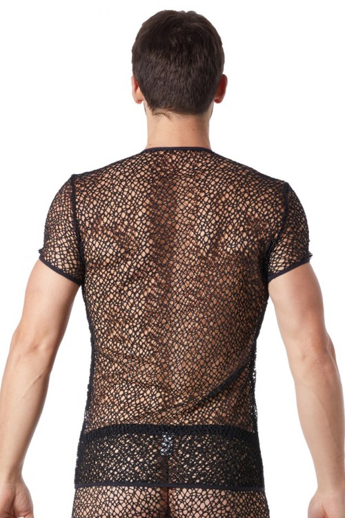 black fishnet T-Shirt Fetish 810-67 - M