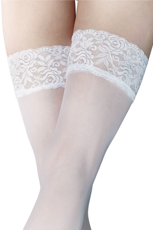 white Hold-ups Stockings Lisa T1/2