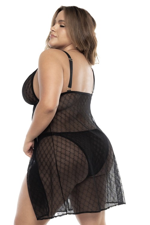 Schwarzes Babydoll Plus Size - MAL7498XBLK - 3XL/4XL