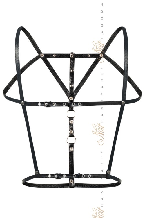 black Eco-leather harness F173 - One Size