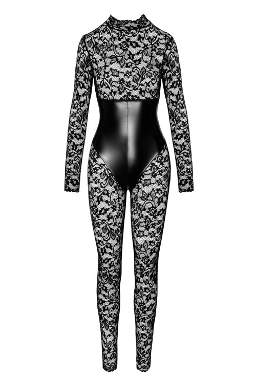 F299 Enigma lace catsuit with underbust bodice - L