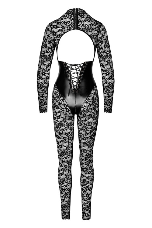 F299 Enigma lace catsuit with underbust bodice - 2XL