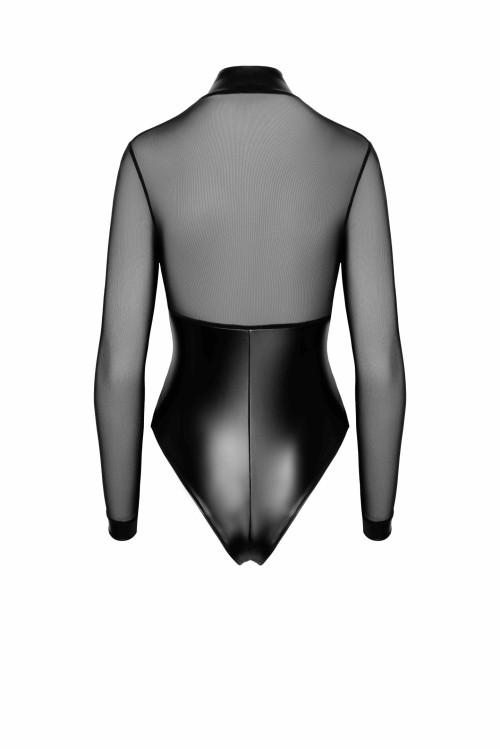 F321 Edge wetlook and mesh body with rings - 2XL