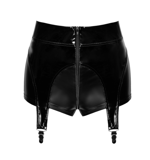 F325 Glam suspender wetlook and vinyl shorts - 3XL