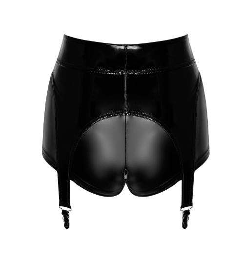 F325 Glam suspender wetlook and vinyl shorts - XL