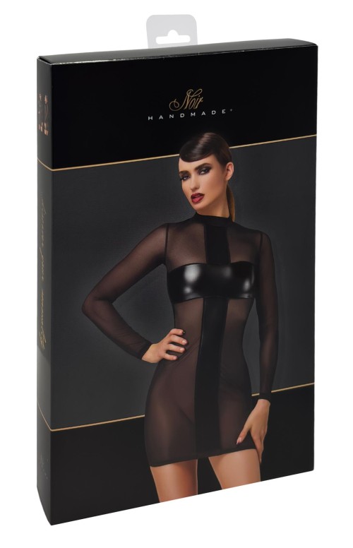 F369 Crossfire Netz und Wetlook Minikleid - XS