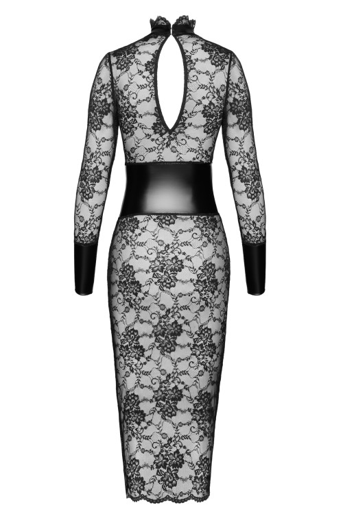 F375 halblanges Kleid Noirelle aus Spitze - XS