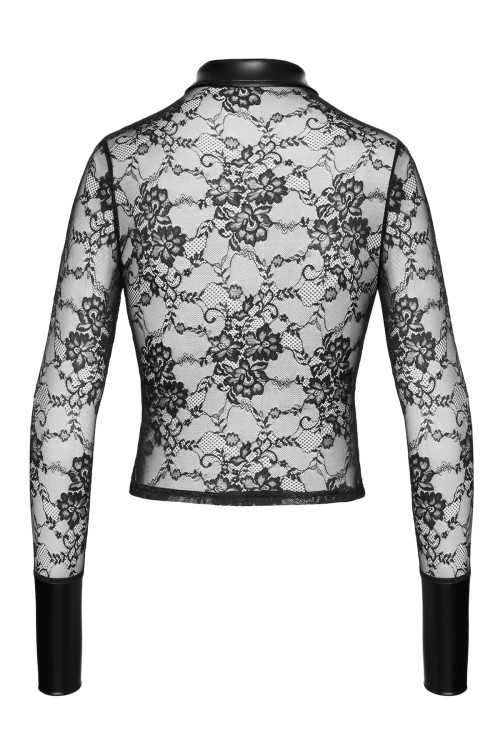 F377 Noirelle Lace Button-up Shirt - XS