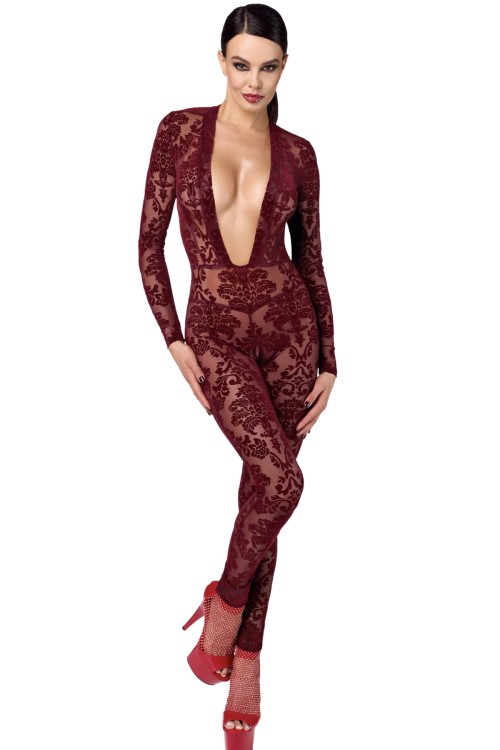 F382 Kink Royal Catsuit red - XS