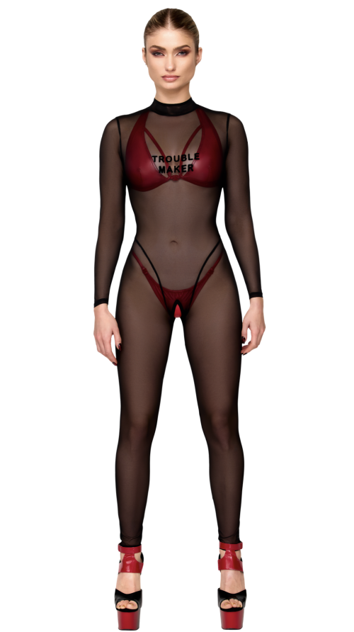 F387 Troublemaker Catsuit - S