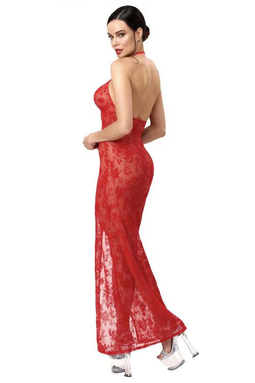 F418 Plaything Maxi Dress rot - XS