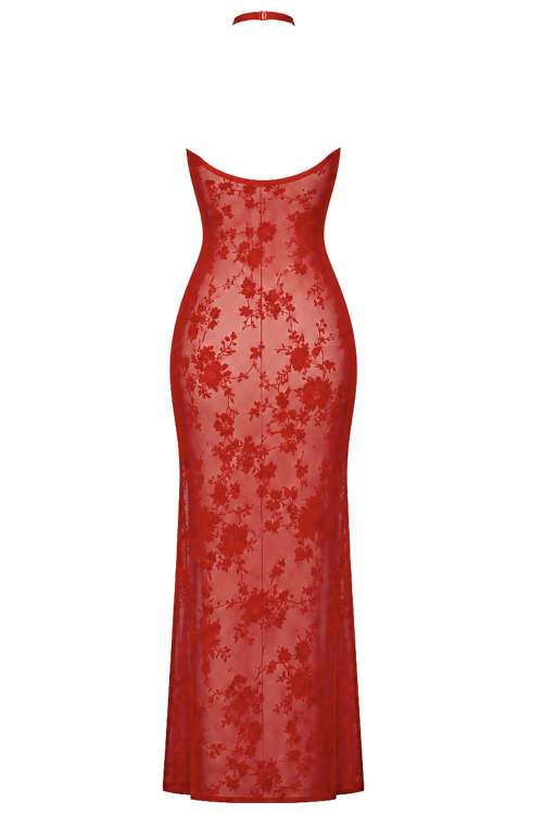 F418 Plaything Maxi Dress rot - XS