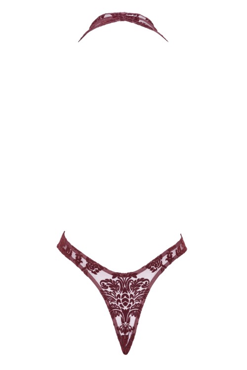 F386 Kink Royal cascade bodysuit red - XS