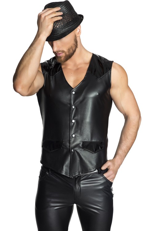 black vest H027 3XL by Noir Handmade