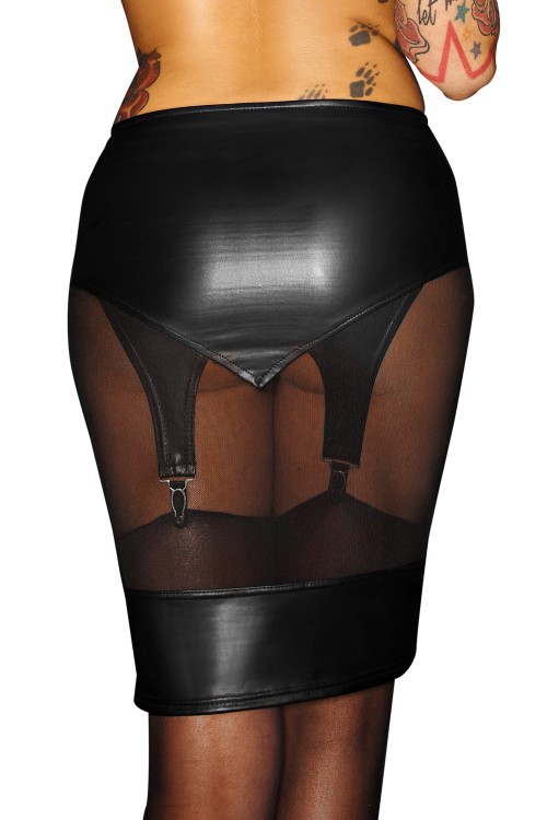 black skirt with garter belt F110 3XL by Noir Handmade
