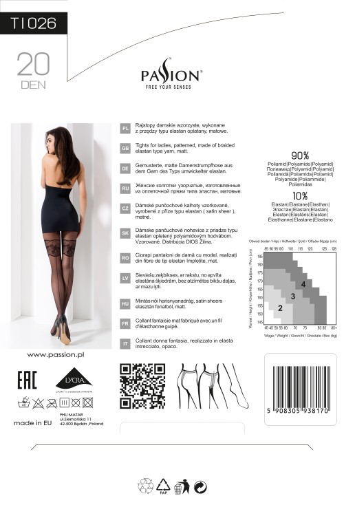 tights with pattern TI026 black - 4