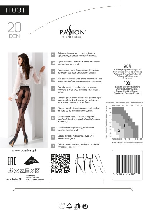 tights with pattern TI031 black - 2