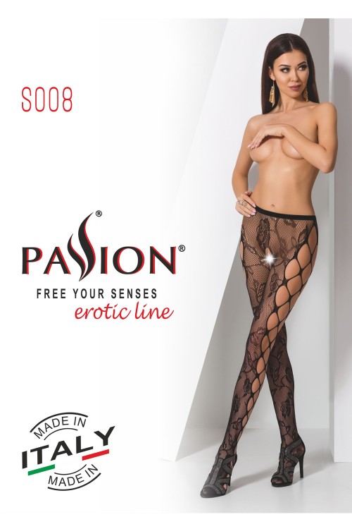 open tights S008 black by Passion Erotic Line