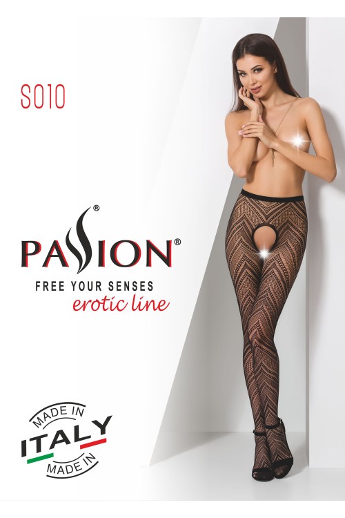 open tights S010 black by Passion Erotic Line