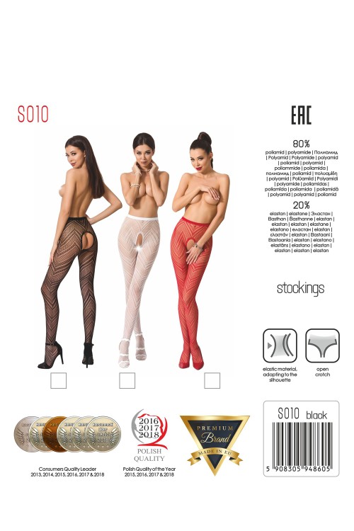 open tights S010 white by Passion Erotic Line