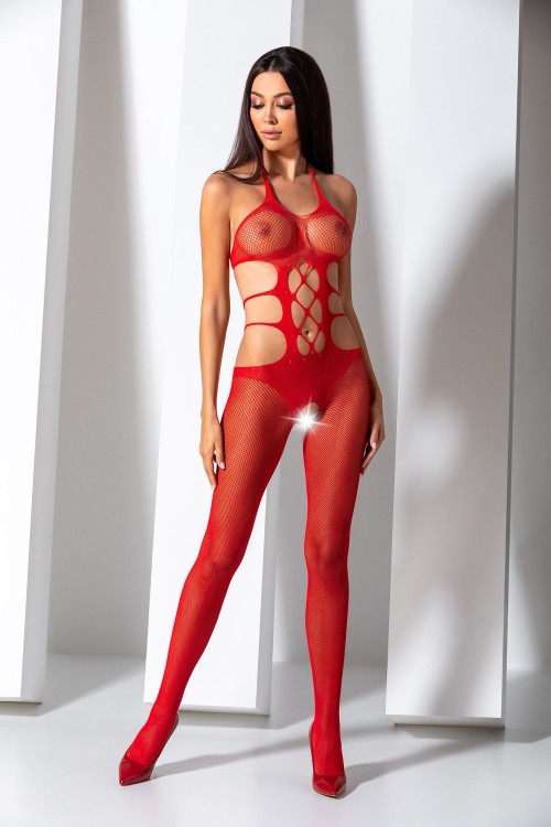 roter ouvert Bodystocking BS084 - S/L