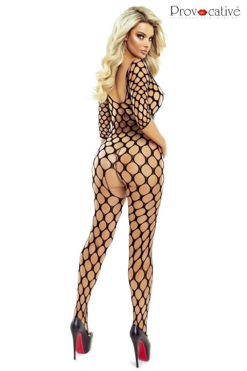 black bodystocking ouvert PR1509 - XL/3XL