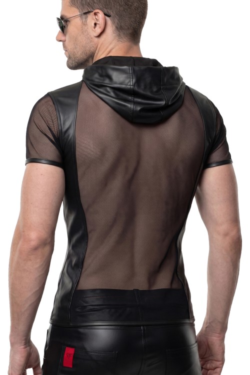 Herren Kapuzen T-Shirt ADGinter001 schwarz - S
