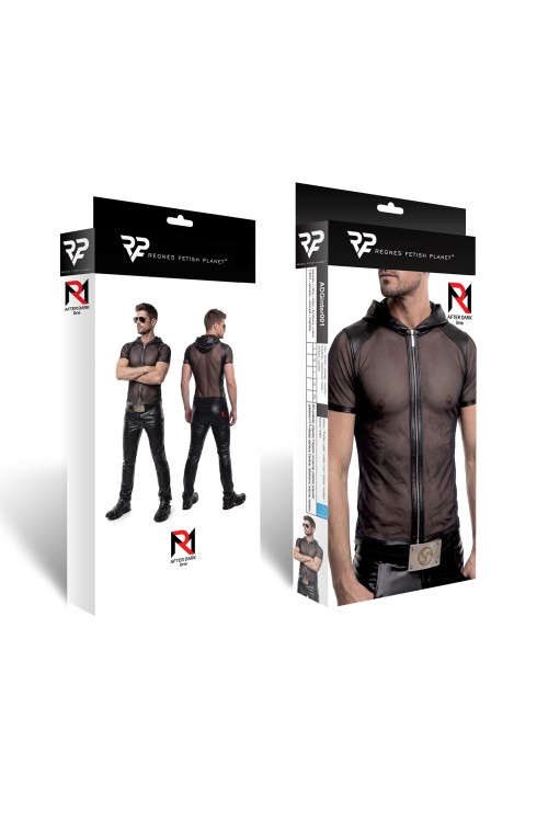 Herren Kapuzen T-Shirt ADGinter001 schwarz - S