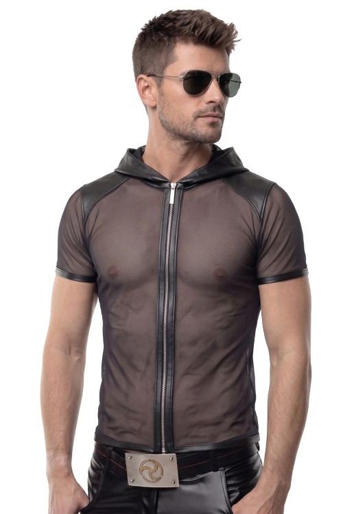 Herren Kapuzen T-Shirt ADGinter001 schwarz - S