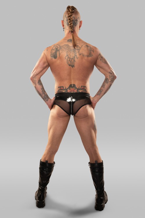 Lack Netz Slip REOscar001 schwarz - S