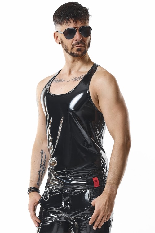 black PVC Tank Top RMFreddie - S