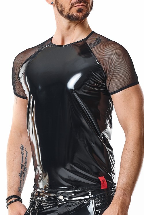 scharzes Lack Herren T-Shirt RMSanti - S