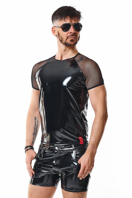 scharzes Lack Herren T-Shirt RMSanti - S