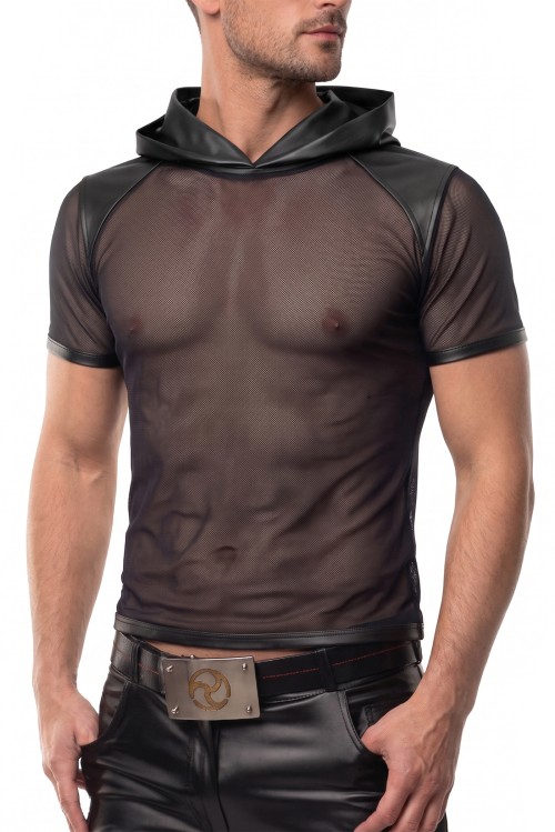 Herren Kapuzen T-Shirt ADGuido001 schwarz - S