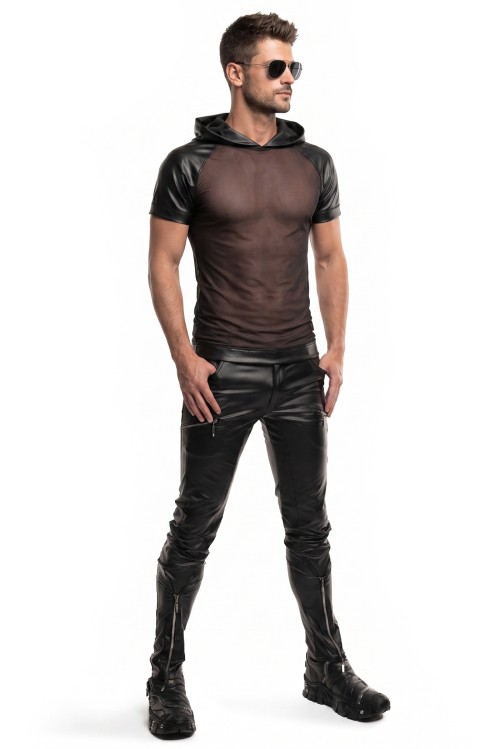 Herren Kapuzen T-Shirt ADMagnus001 schwarz - S