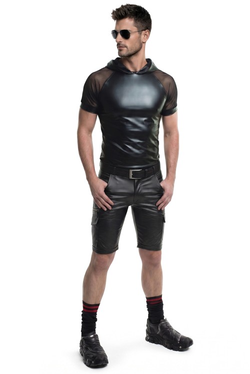 Herren Kapuzen T-Shirt ADSolar001 schwarz - S