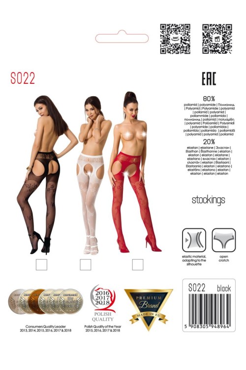 open tights S022 black by Passion Erotic Line