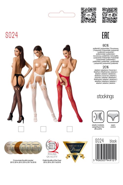 ouvert Strumpfhose S024 weiß von Passion Erotic Line