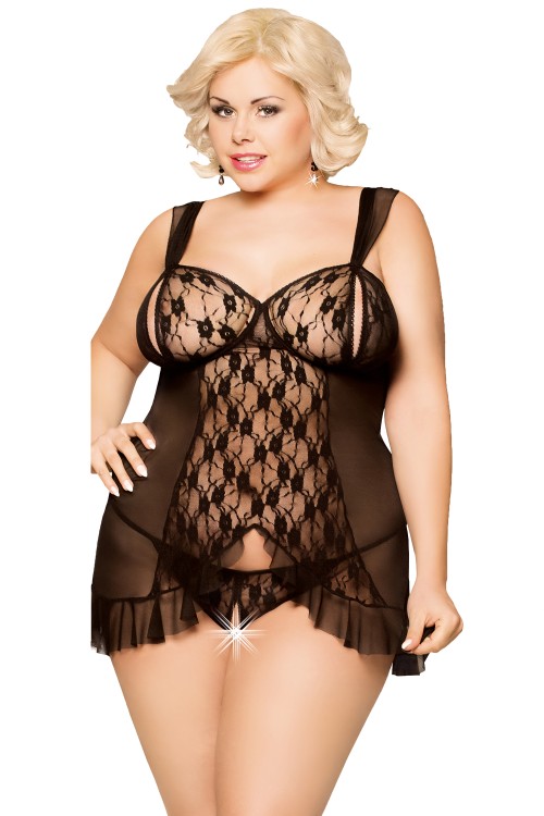 schwarzes Chemise Bianca 1818 - 3XL