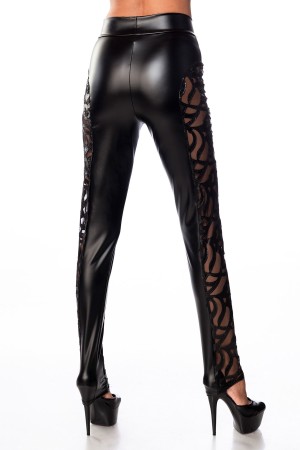 schwarze Wetlook Leggings 18310 von Saresia