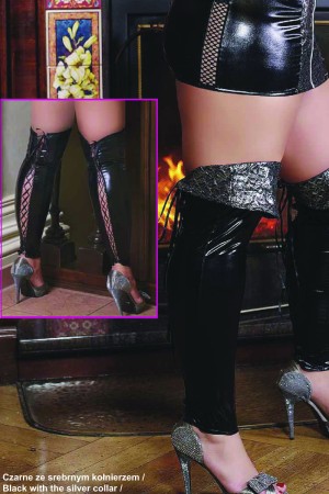 sexy latex boots S/3046 with silver collar by Andalea lingerie