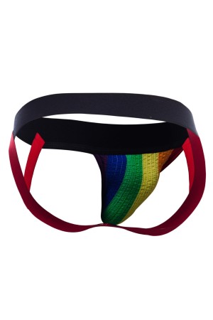 colorful stripe pride jockstrap - M