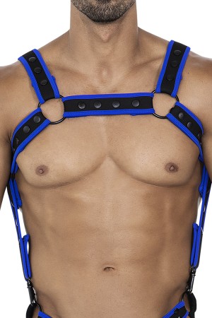 black/neo blue chest harness 05 by Cut4Men